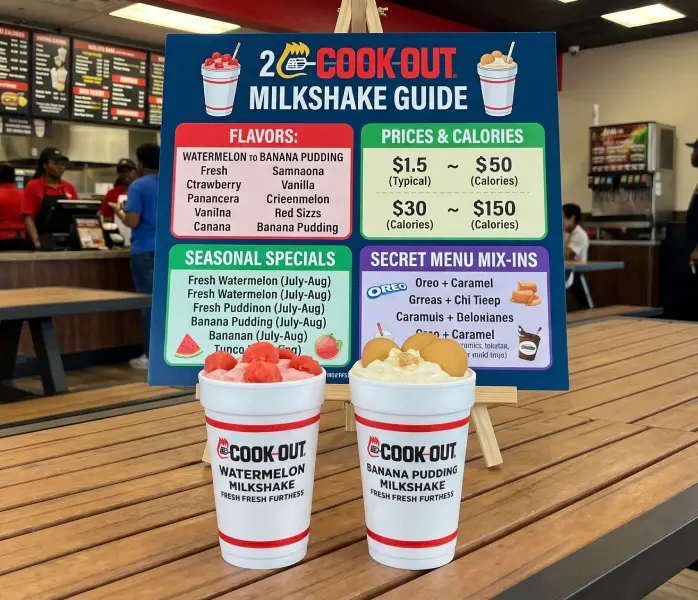 Cook Out Milkshake Flavors